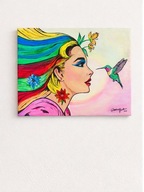 Obraz akrylowy 40x30 Ręcznie malowany Portret kobiety Do wnętrz Unikat