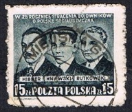 1950 Polska Fi 528 - 25 rocznica stracenia Hibnera Kniewskiego Rutkowskiego