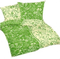 pościel z satyny 140x200 + 1x70x80 zamek S 993 Wybitna zielona G-o
