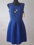 SUKIENKA BŁĘKITNA niebieska modna retro vintage dzien matki baby blue