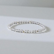 BRANSOLETKA Z KAMIENI,KRYSZTAŁ LODOWY,NA GUMCE