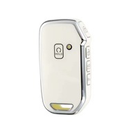 Biało-srebrne etui na kluczyk KIA Cerato Ceed Forte Sorento - 5 przycisków