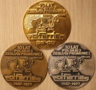 POLSKA ŻEGLUGA BAŁTYCKA KOŁOBRZEG ŚWINOUJŚCIE YSTAD 1967 - 1977 3 MEDALE