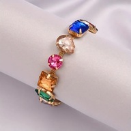 BRANSOLETKA DIAMENTY KRYSZTAŁY DIAMENTAMI SZTUCZNE VINTAGE kolorowa MODA