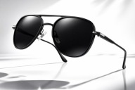 Czarne Eleganckie Okulary Przeciwsłoneczne – Premium + ETUI