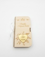 Pudełko na Pieniądze Komunia Personalizowane Imię Drewniane Grawer