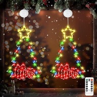 Dekoracja Świąteczna Choinki Lampki LED 2 Szt Na Okno Na Drzwi 36 cm