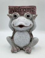 Żaba żabka żabcia śliczna figurka z napisem Welcome 14,5 cm- cudna