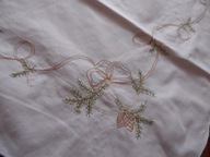 Bawełniany obrus z haftem na boże narodzenie - 80 cm x 84 cm