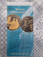 Folder do monety złotej 200 zł i 2 zł NG- Henryk Sienkiewicz- 1996 r. - pol