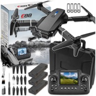 DRON KONTROLER Z LCD 2 kamery ZABAWKA 115G WIFI 3x AKU 300m OpticalFlow