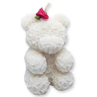 Świeca ZAPACHOWA Różany Miś z Róż SOJOWA Prezent Róża Naturalna UPOMINEK