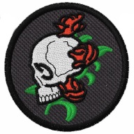 Termo Naszywka Czaszka Róża Kości Haftowana Naprasowanka