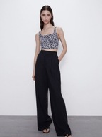 Z A R A top kwiaty gorsetowy braletka kwiatki coquette boho lawendowy lilac