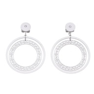 55886 Kolczyki srebrna stal chirurgiczna greckie ażurowe koła