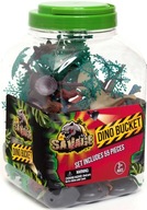 DUŻY ZESTAW FIGUREK W POJEMNIKU DINOZAURY T-REX 55 ELEMENTÓW