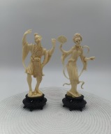 Vintage 1960r. Orientale figurki w stylu chinoiserie - Made in Italy - 21cm