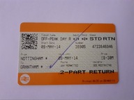 bilet kolejowy - kolekcjonerski - Anglia , Wielka Brytania - Nottingham