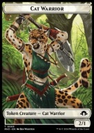 Cat Warrior Token (White 2/1)