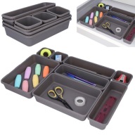 ORGANIZER MODUŁOWY DO SZUFLADY BIURKA WKŁAD POJEMNIKI PRZECHOWYWANIE 8szt