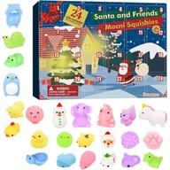 KALENDARZ ADWENTOWY ZABAWKI DLA DZIECI ANTYSTRESOWE GNIOTKI SQUISHY 24 SZT.