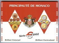 MONACO - Okolicznosciowy zestaw monet w folderze - 1 Cent - 2 Euro - 2002