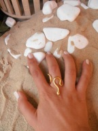 18K pozłacany pierścionek wąż