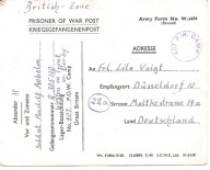 LIST Z OBOZU JENIECKIEGO DLA ŻOŁNIERZY NIEMIECKICH W ANGLII.