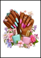 A2 PLAKAT DO SALONU MANICURE URODY, PLAKAT DLA KOSMETYCZKI PAZNOKCIE LAKIER