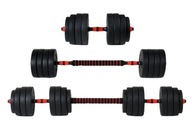 Hantle regulowane bitumiczne sztanga 40kg zestaw hantli 2x20kg MEGA ZESTAW