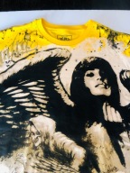 Ecko Unltd t-shirt M żółty graffiti streetwear bawełna