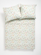 Komplet Pościeli 160x200 cm zielona kwiatowa 100% bawełna + 70x80 cm