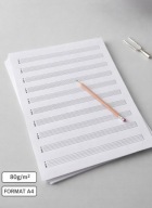 Papier Tabulatura Gitarowa A4 – 300 Arkuszy – 80g – Dwustronny