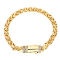 63810 BRANSOLETKA 18K POZŁACANA 20 CM 7 MM elegancka z cyrkoniami