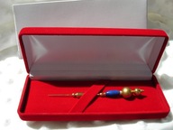 UNIKAT! SZPILKA DO ASKOTU SZALA KAPELUSZA ZŁOTO 14K pr. 585 + GRATIS!!!