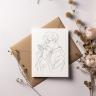 Kartka okolicznościowa ślubna 10,5x14,8cm Para młoda