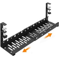 Organizer na kable Aptel regulowany czarny stal malowana proszkowo