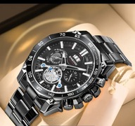 Męski zegarek Wodoodporny zegarek kwarcowy na rękę Czarny