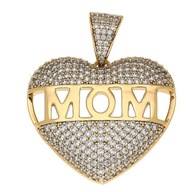 86098 Zawieszka stal chirurgiczna 316L pozłacana 18k serce z cyrkoniami