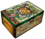 KUFEREK szkatułka drewniana JAGUAR Amazonia 30x20