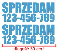 Naklejka SPRZEDAM numer telefonu komplet 2szt 30cm