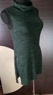 Sweterek damski ,golf bez rękawów, ciemna zieleń-rozmiar 38/10/M