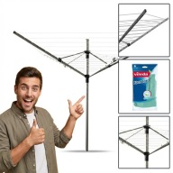 SUSZARKA OGRODOWA NOWA PROMIS NA PRANIE 50M SKŁADANA REGULOWANA POKROWIEC