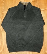 Sweter F&F męski L, ciepły, kołnierz z futerkiem, nienoszony, ciemnoszary