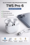 Słuchawki bezprzewodowe Bluetooth Pro6 białe TWS powerbank
