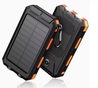 POWER BANK SOLARNY 8000MAH LED USB NA KEMPING POMARAŃCZOWY