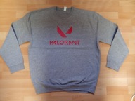 BLUZA MĘSKA BEZ KAPTURA MODNA DRESOWA SPORTOWA BAWEŁNIANA SZARA VALORANT XL