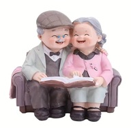 Figurka babcia i dziadek na kanapie 12cm prezent na dzień babci i dziadka