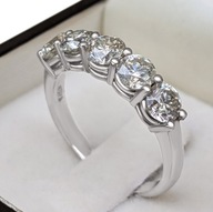 Masywny pierścionek eternity z naturalnymi brylantami G-H/SI ok 2ct