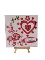 Kartki Pamiątka Ślub Obrączki W Sercu K4 Róż - Czerwień